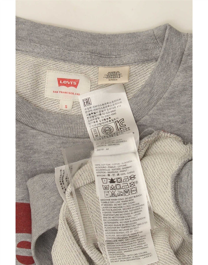 Levi's moletom gráfico masculino jumper pequeno algodão cinza