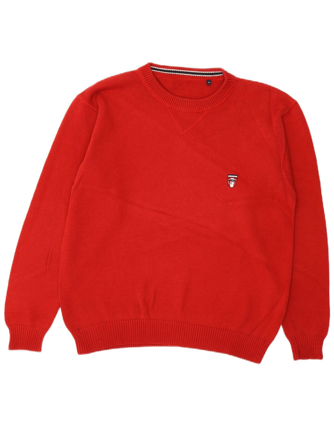 Suéter masculino VINTAGE com gola redonda IT 48 algodão vermelho médio