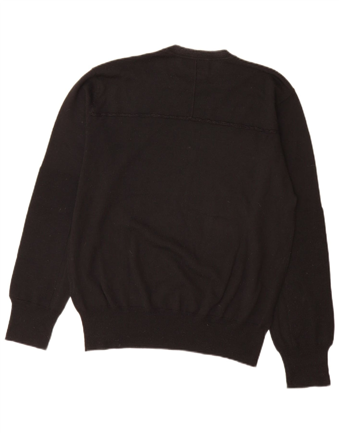 Zara Suéter masculino com gola redonda XL lã preta