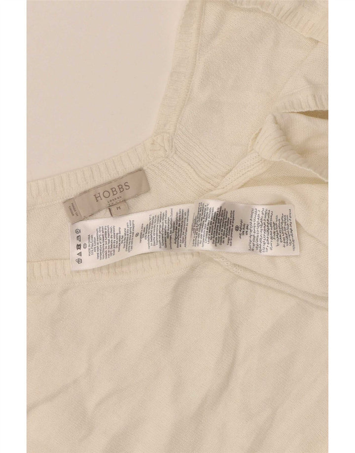 Suéter feminino Hobbs com decote em V grande tamanho Reino Unido 14 médio branco