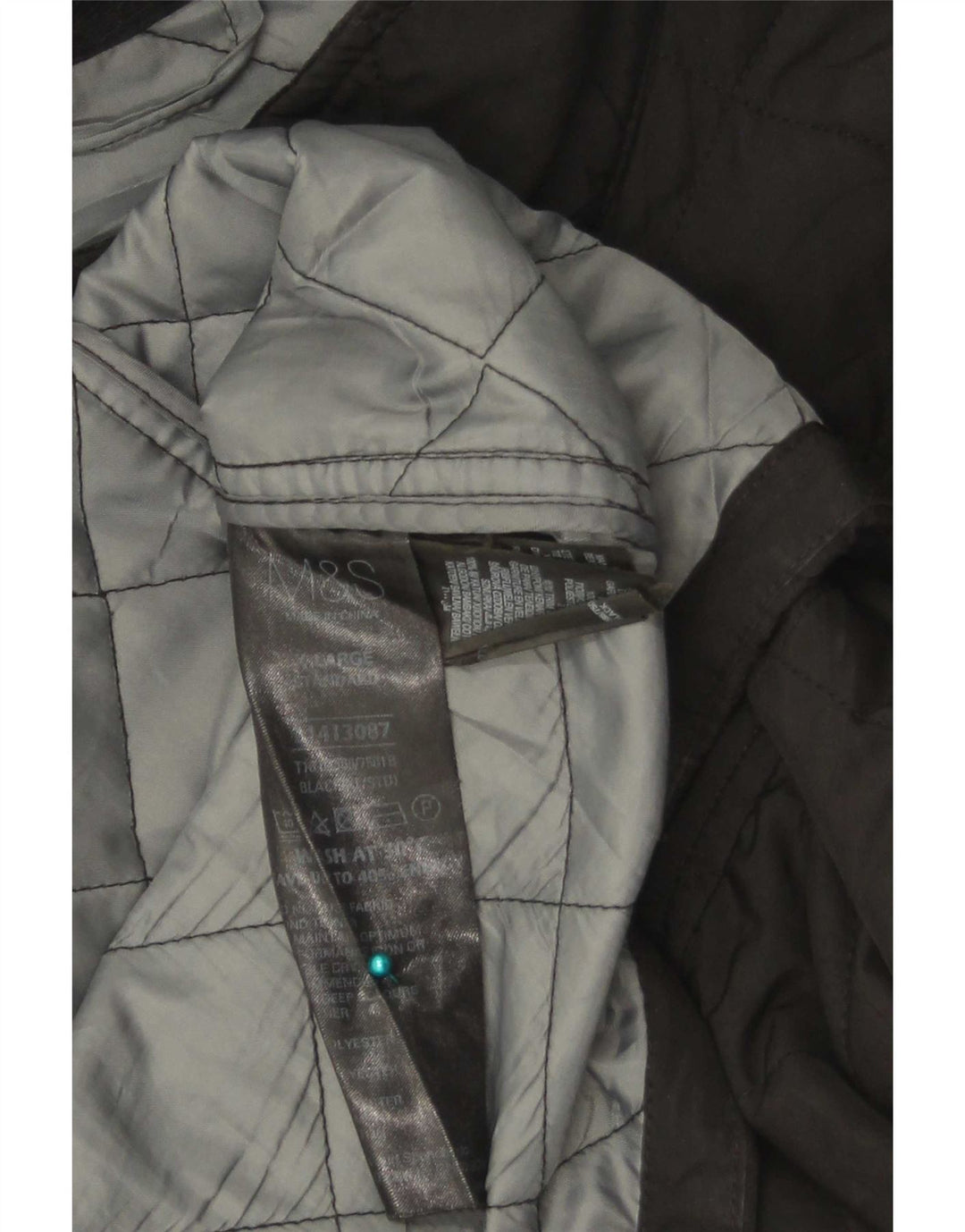 Jaqueta acolchoada masculina Marks & Spencer Blue Harbor Reino Unido 42 XL poliéster preto