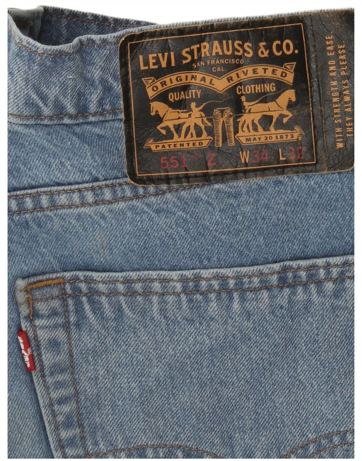 Levi's Masculino 551 Straight Jeans W34 L32 Azul Algodão