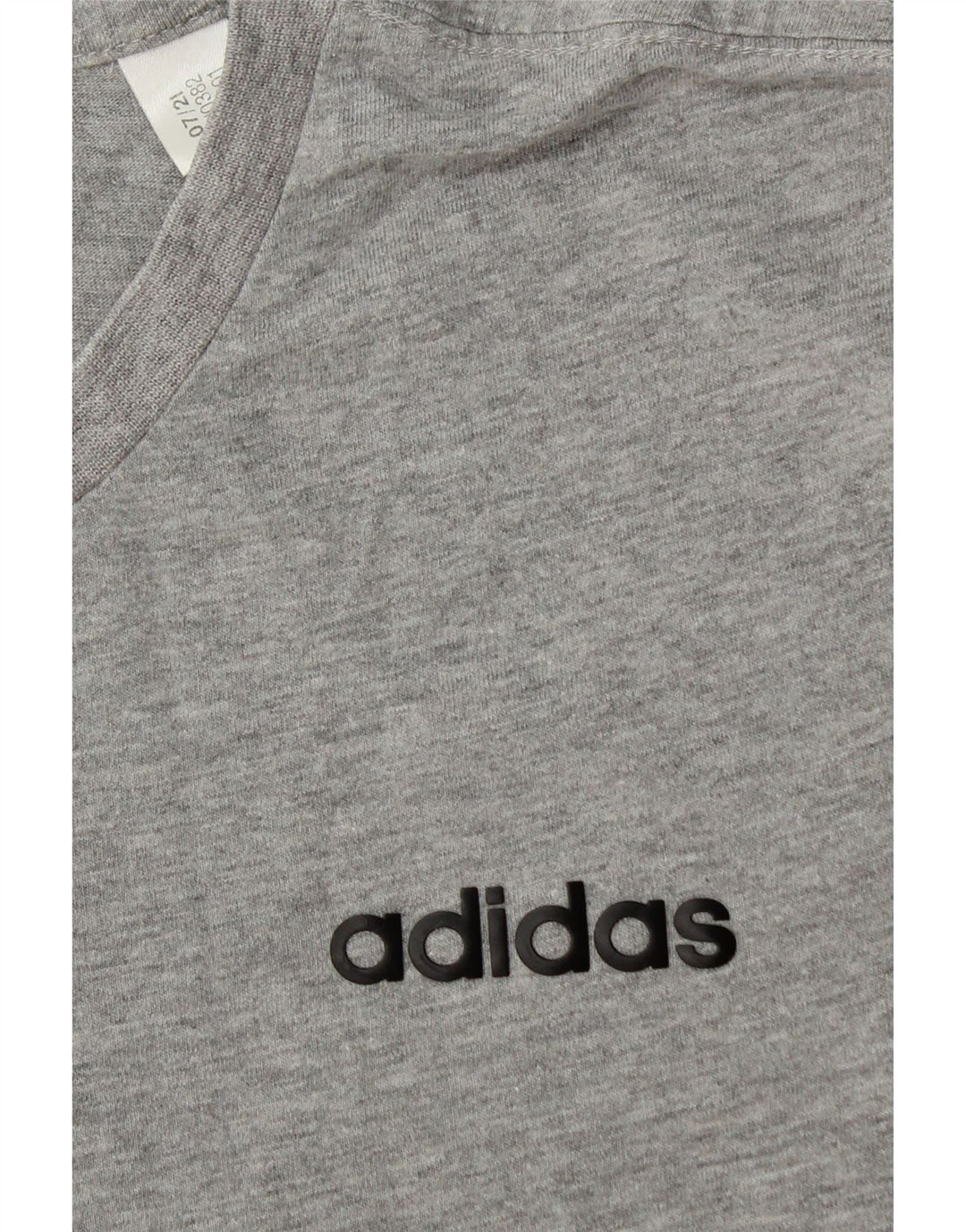ADIDAS Mens T-Shirt Top Pequeno Algodão Cinza