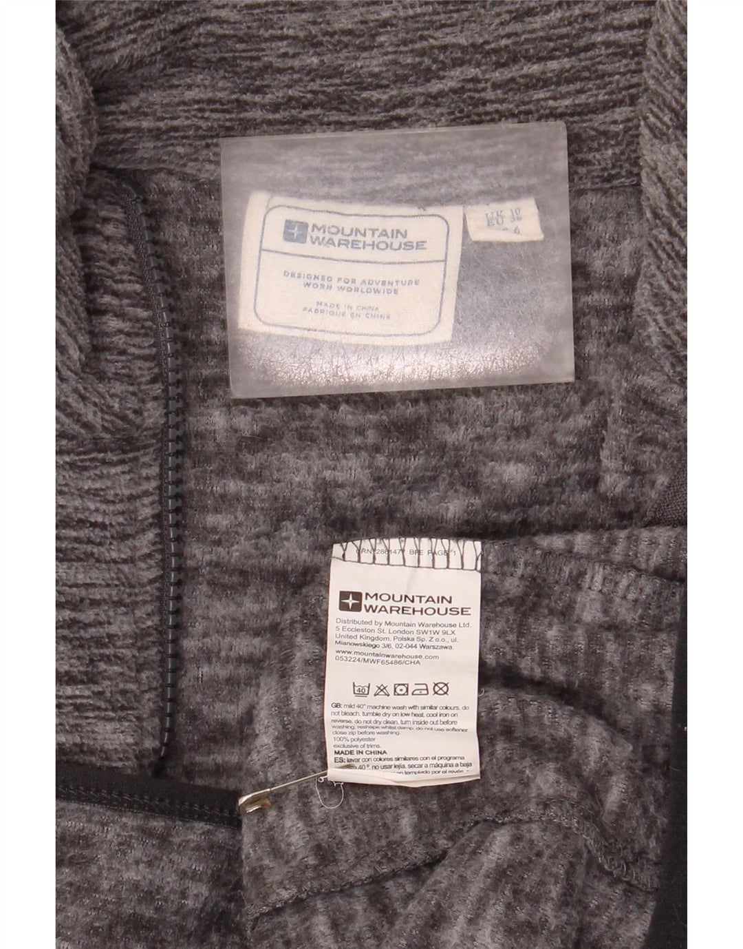 Jaqueta de lã superdimensionada feminina Mountain Warehouse Reino Unido 10 pequena cinza manchada