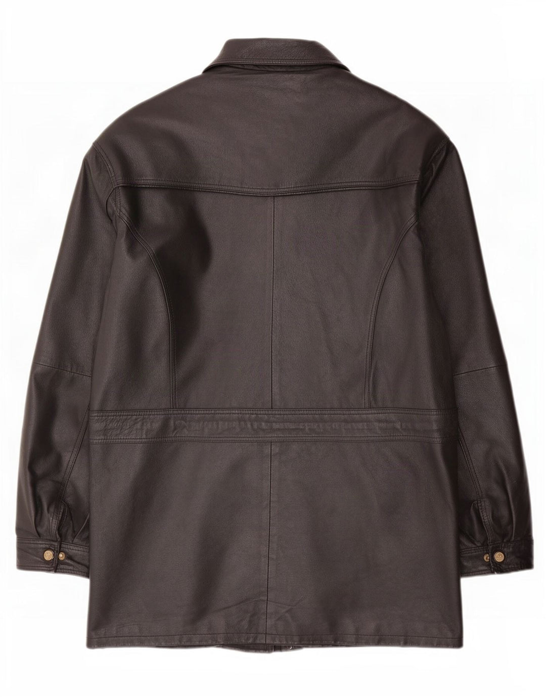 Casaco de couro Sherpa masculino vintage UK 44 2XL preto