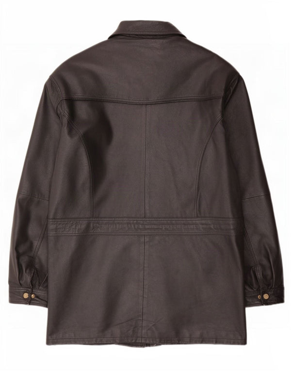 Casaco de couro Sherpa masculino vintage UK 44 2XL preto