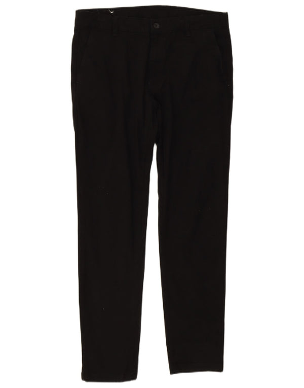 Zara Mens Slim Chino Calças EU 42 Grande W32 L30 Algodão Preto