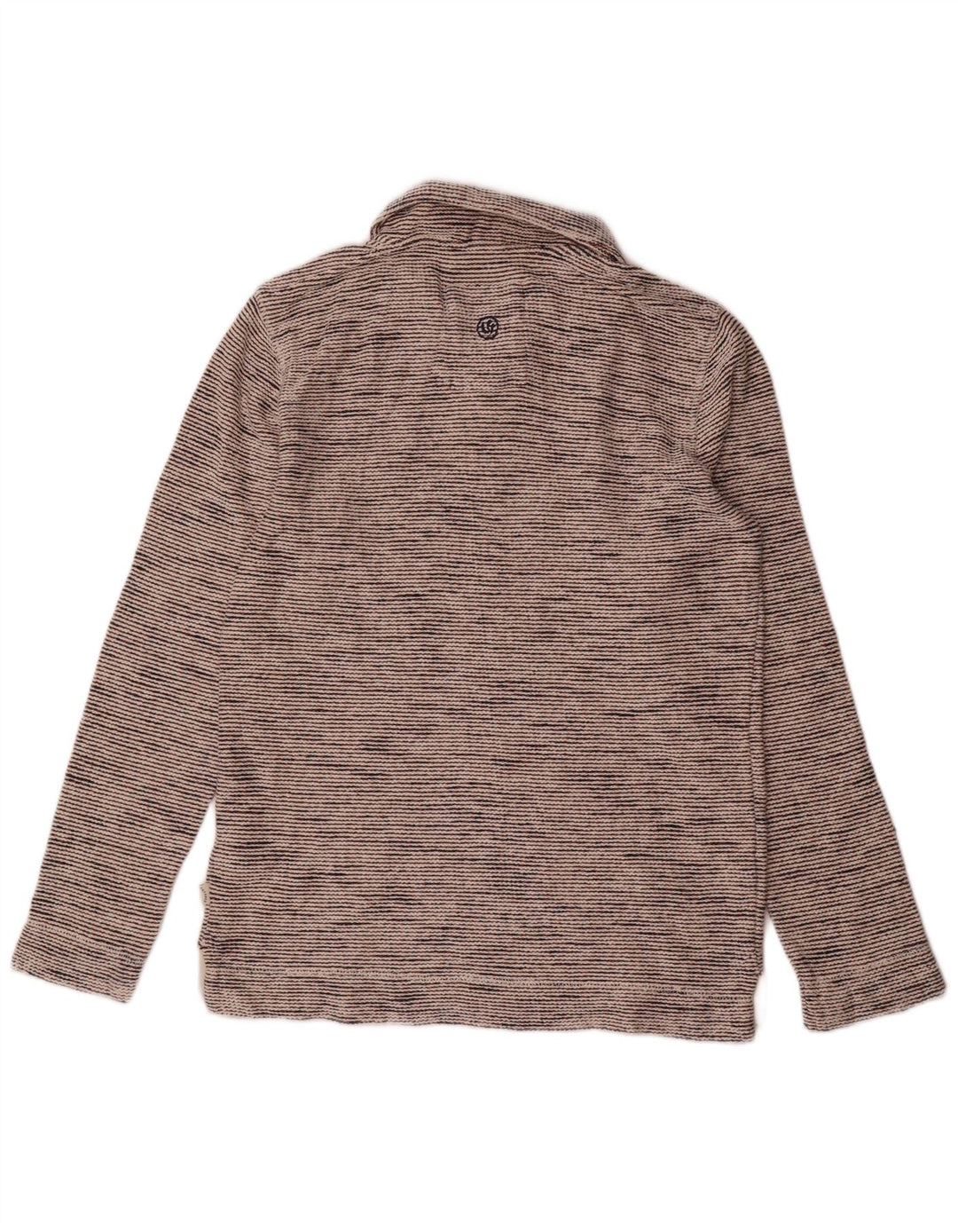 Fat Face Masculino Zip Neck Moletom Jumper Pequeno Algodão manchado cinza
