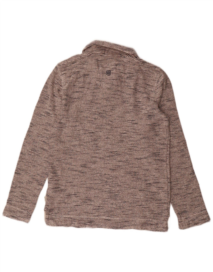 Fat Face Masculino Zip Neck Moletom Jumper Pequeno Algodão manchado cinza