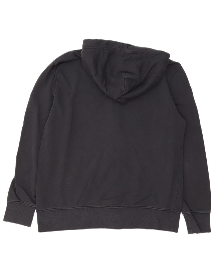GANT Suéter masculino com capuz e zíper grande de algodão preto