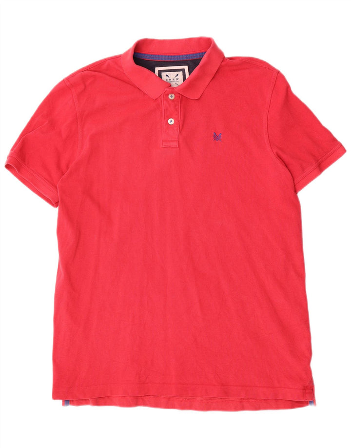Camisa polo masculina Crew Clothing grande algodão vermelho