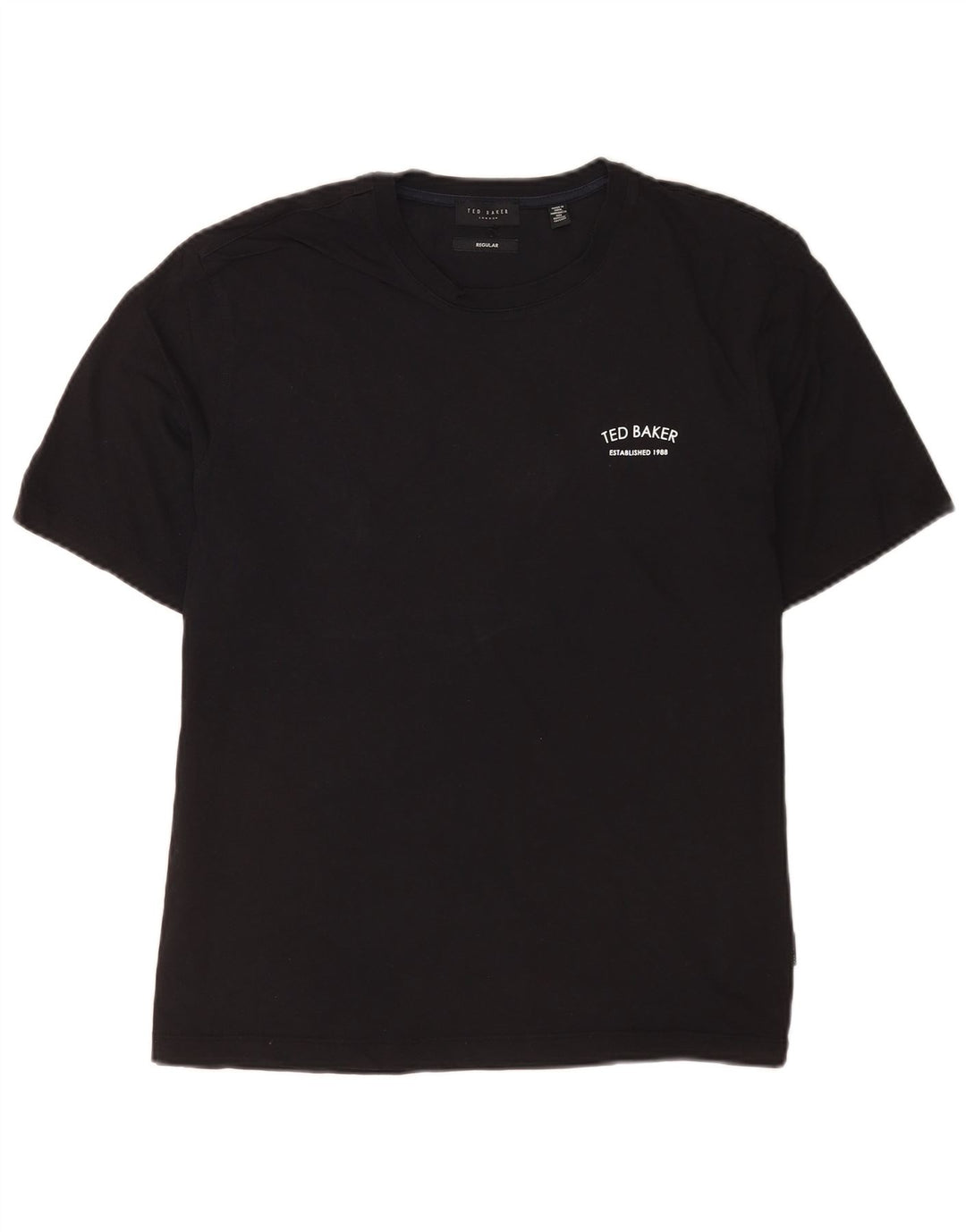 Camiseta masculina regular Ted Baker de algodão preto médio