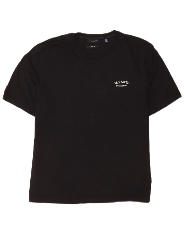 Camiseta masculina regular Ted Baker de algodão preto médio