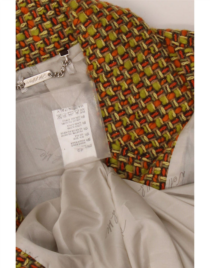 Casaco feminino vintage com peito duplo IT 42 lã amarela média