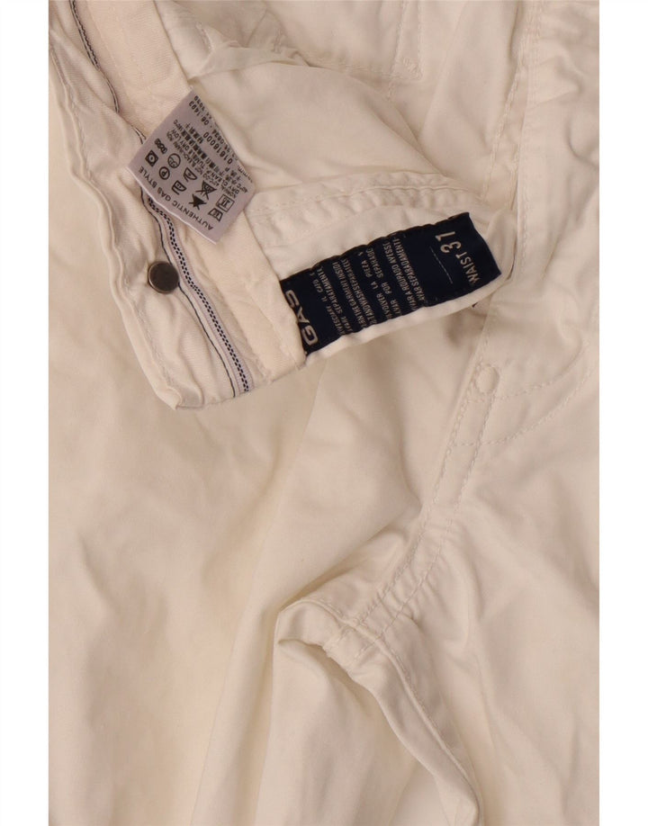 Calça casual slim masculina GAS W31 L28 algodão branco