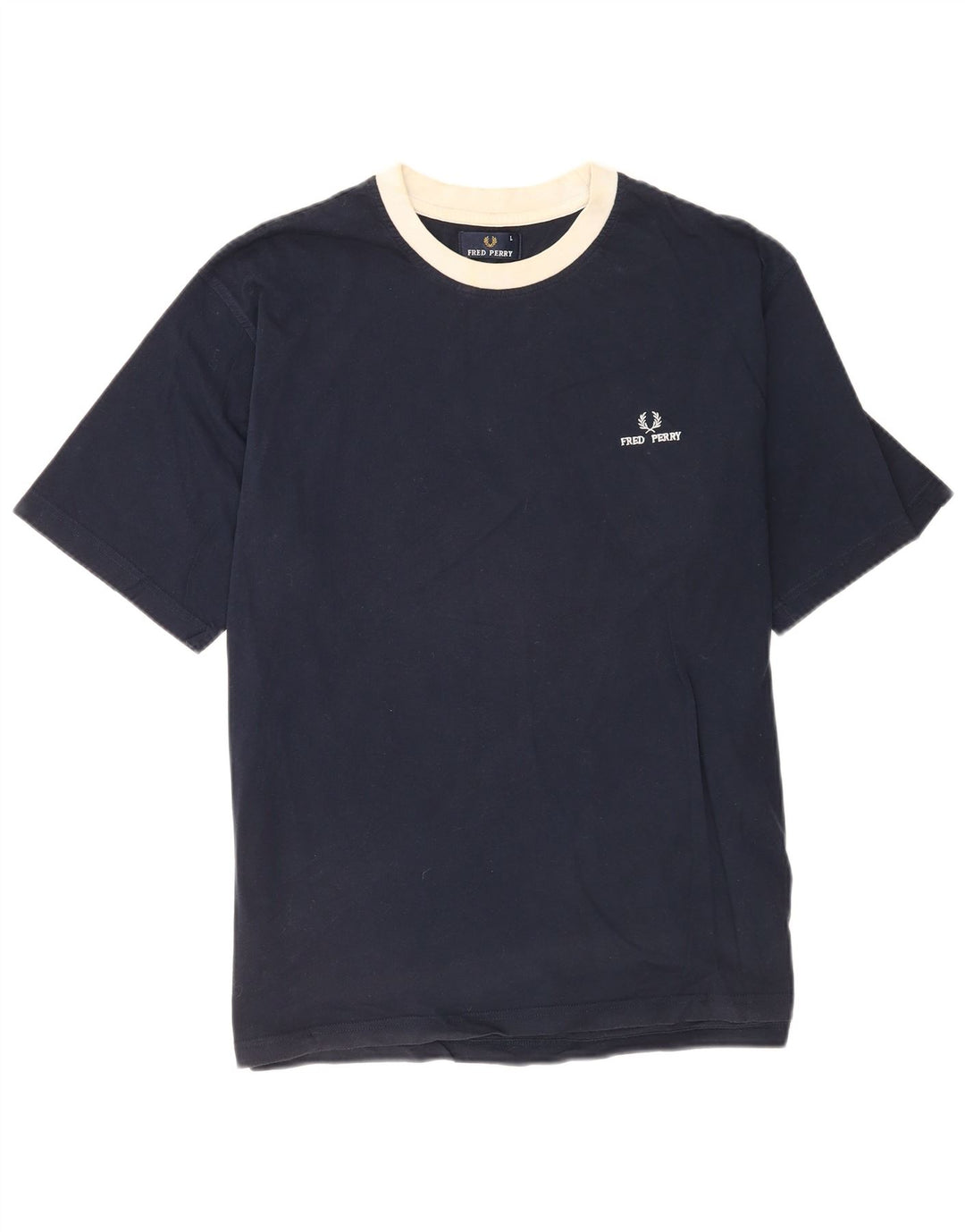 Camiseta masculina Fred Perry grande algodão azul marinho