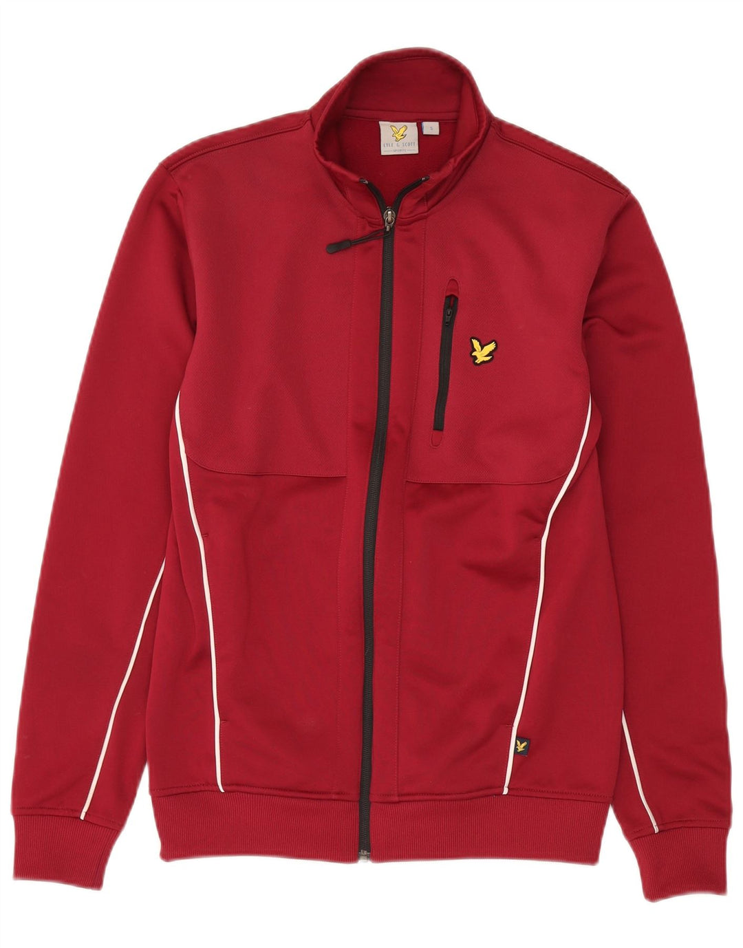 Lyle & Scott Jaqueta masculina de agasalho pequeno poliéster marrom
