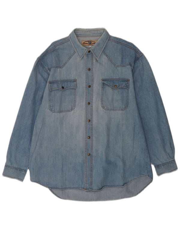 Camisa jeans masculina Brandon & C XL azul algodão