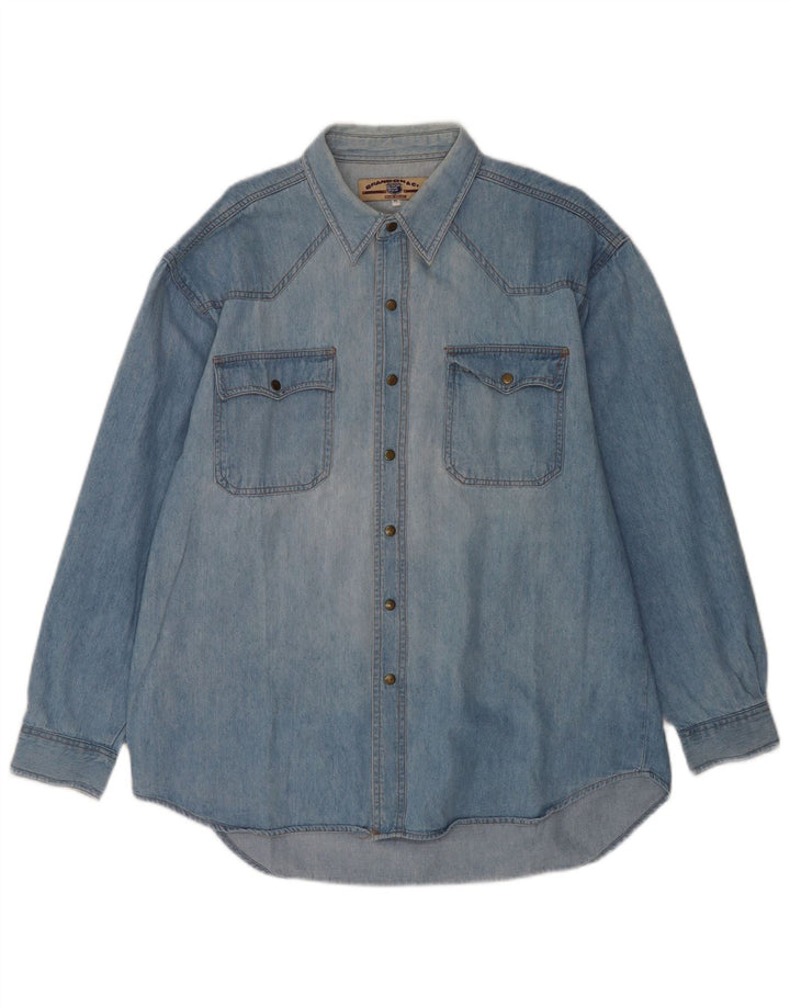 Camisa jeans masculina Brandon & C XL azul algodão
