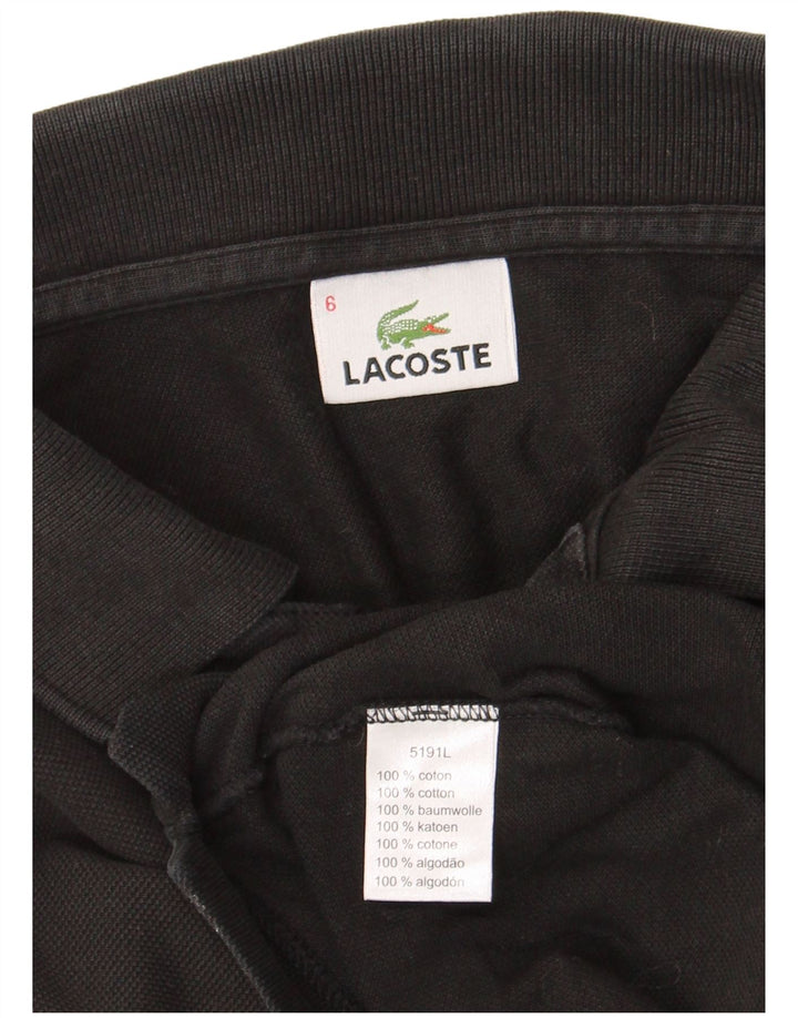 Camisa polo masculina Lacoste tamanho 6 XL algodão preto