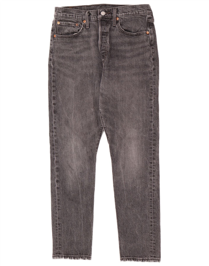 Calça jeans feminina Levi's 501 Slim W28 L28 cinza algodão