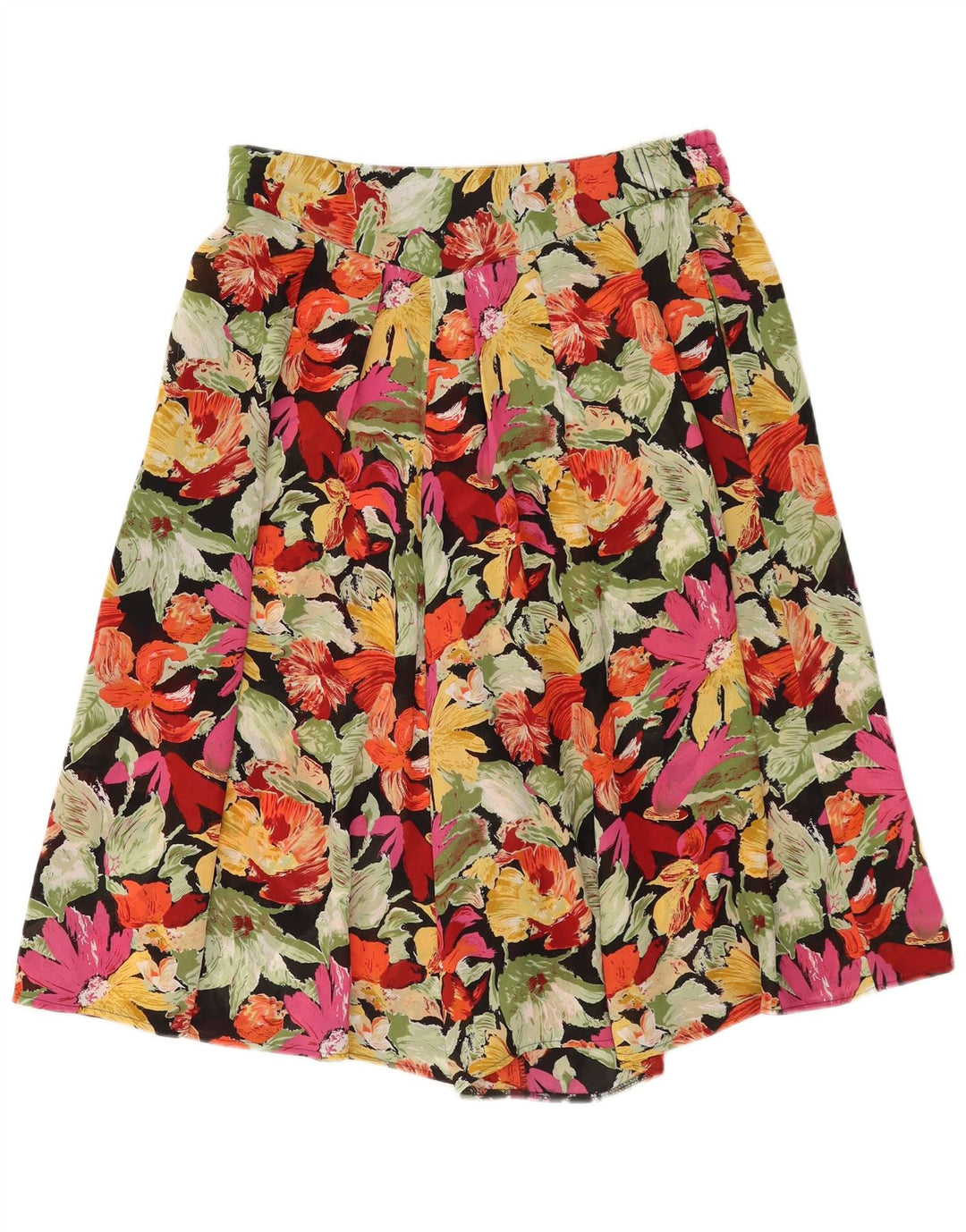 Saia plissada feminina Yessica EU 40 médio W30 floral multicolorido