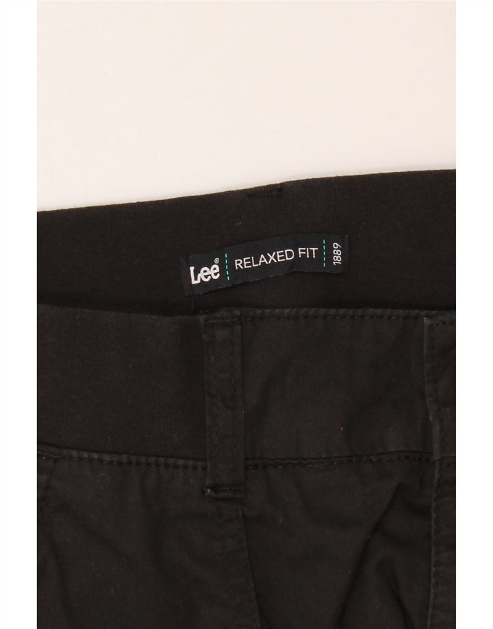 LEE Womens Relaxed Fit Crop Cargo Trousers US 12 Large W34 L24 Black Vintage Lee and Second-Hand Lee from Messina Hembry 