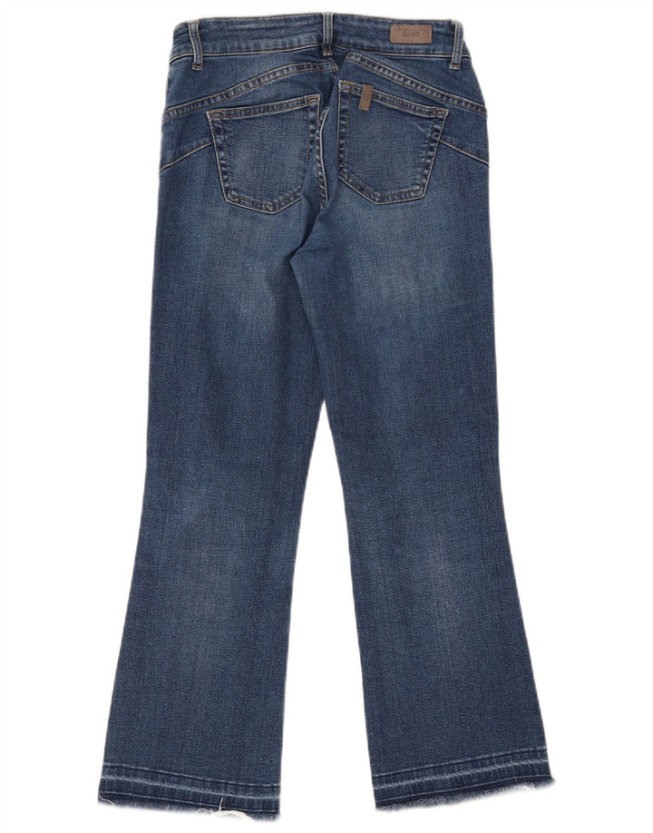 Liu Jo Calça jeans feminina cropped desgastada W28 L25 algodão azul