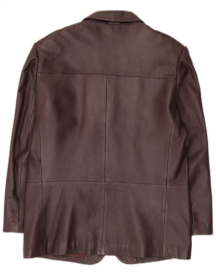 Jaqueta blazer masculina de couro com 3 botões Route 66 Reino Unido 42 XL couro marrom