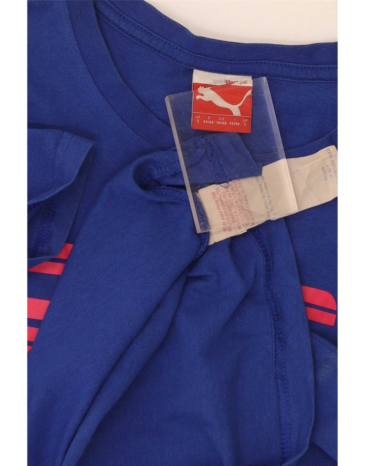 Puma Camiseta Masculina Graphic Top Pequeno Algodão Azul