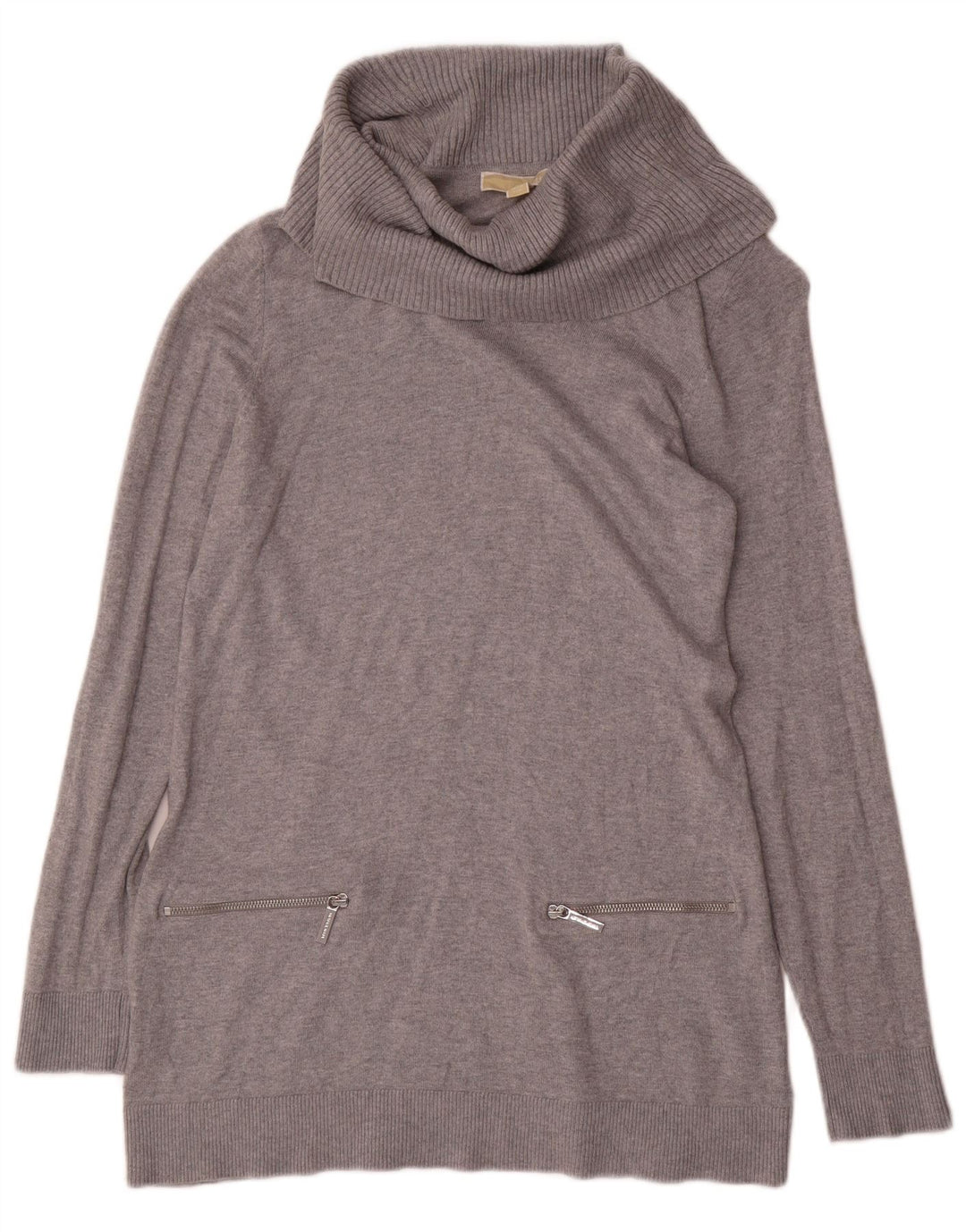 Suéter feminino Michael Kors com gola redonda Reino Unido 16 grande cinza manchado