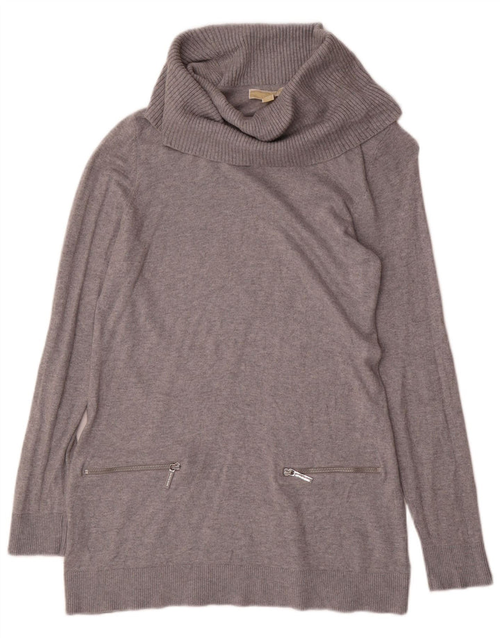 Suéter feminino Michael Kors com gola redonda Reino Unido 16 grande cinza manchado