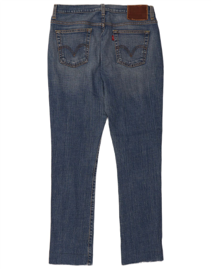 Jeans reto feminino Levi's US 12 grande W30 L29 algodão azul