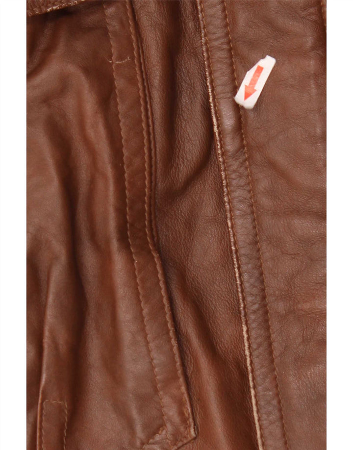 Jaqueta de couro masculina vintage UK 40 grande marrom