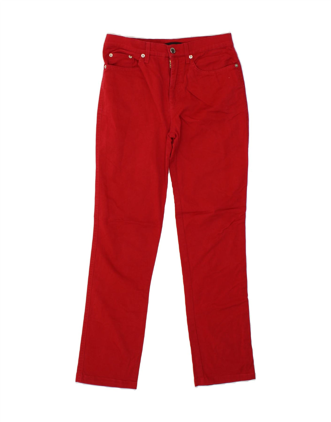 ROCCOBAROCCO Womens Slim Casual Trousers W28 L28 Red Cotton Vintage Roccobarocco and Second-Hand Roccobarocco from Messina Hembry 
