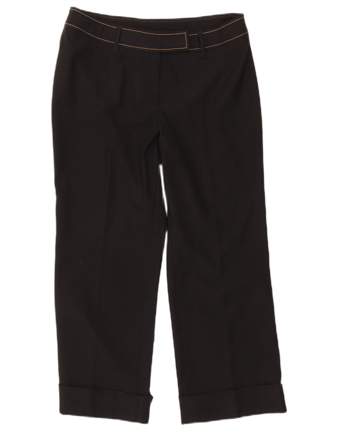 Calça cortada feminina Gianfranco Ferre IT 40 pequena W26 L24 preta