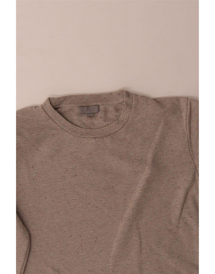 Cos moletom feminino jumper UK 14 algodão manchado bege médio