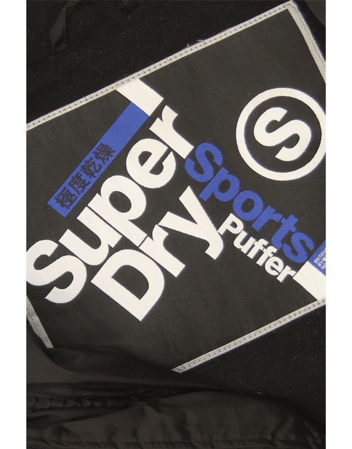 Colete acolchoado com capuz masculino Superdry UK 36 pequeno poliéster preto