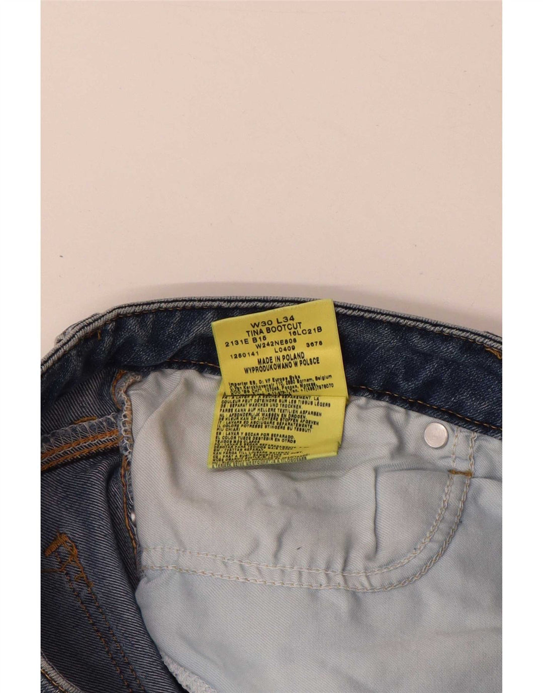 Wrangler feminino TIna Bootcut jeans W30 L34 azul algodão