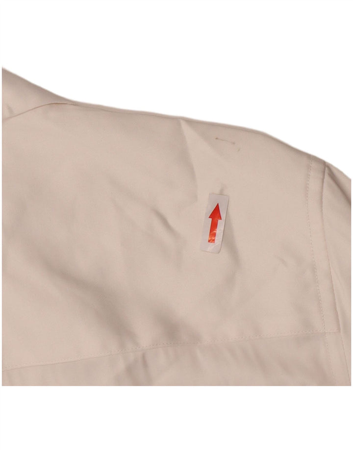 Zara Camisa masculina de manga curta pequena viscose branca