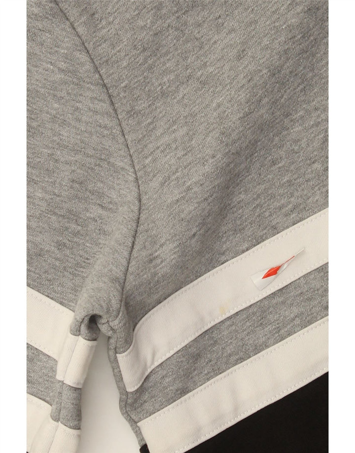 Ellesse moletom com capuz masculino pequeno cinza colorblock algodão