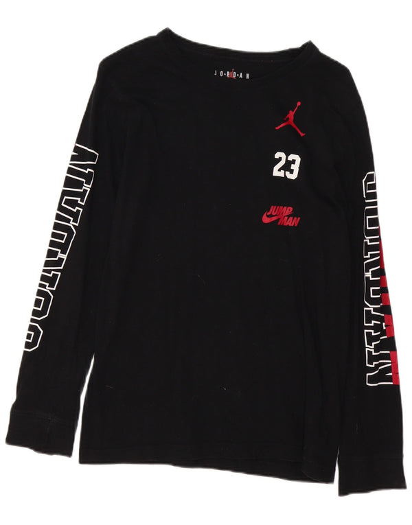 Top gráfico Jordan Boys manga comprida 13-14 anos XL preto algodão
