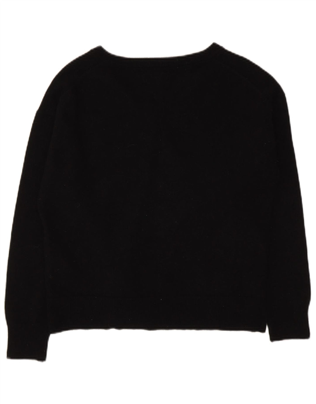 Suéter feminino Massimo Dutti com decote em V Reino Unido 14 lã preta média