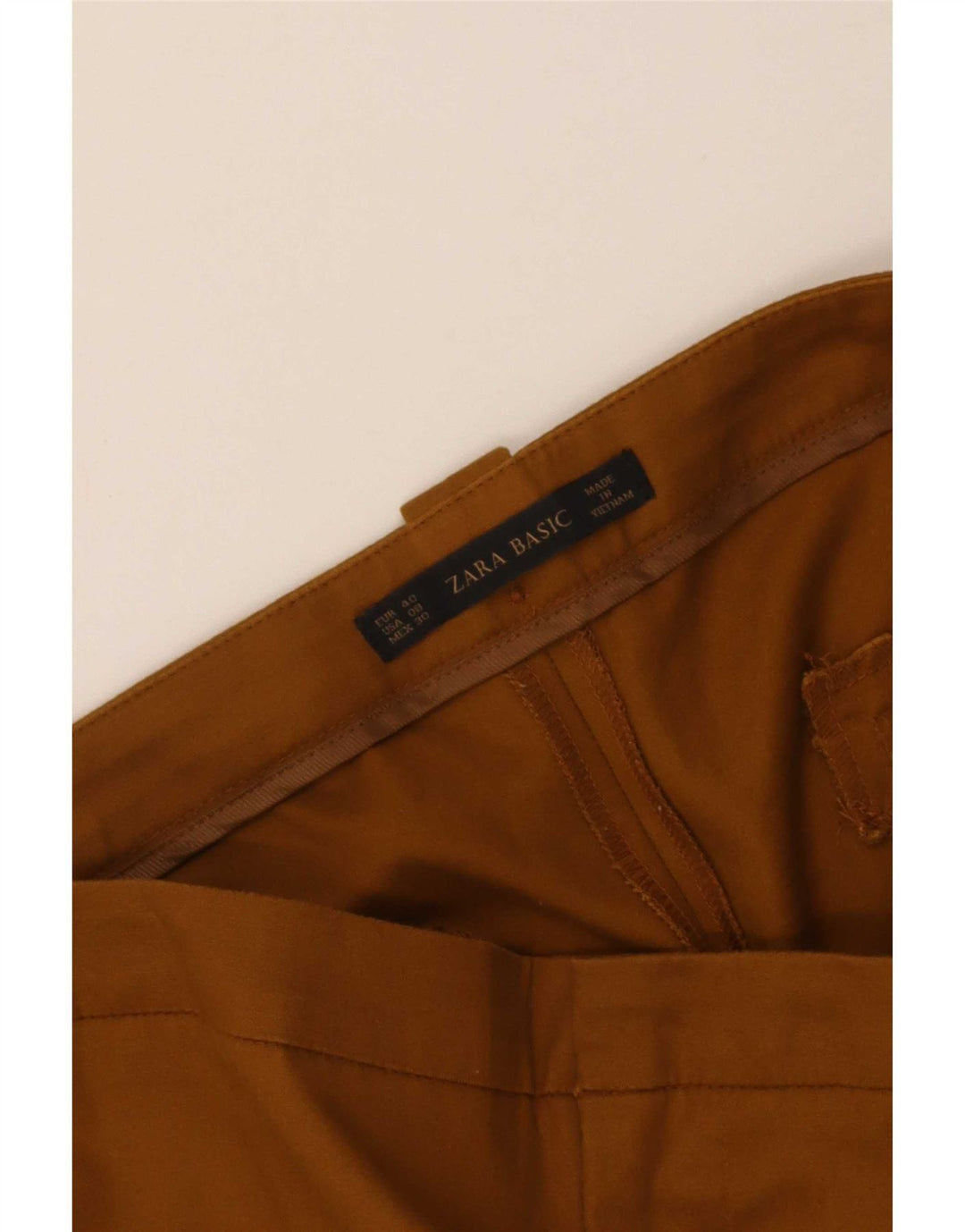 Zara Calça Chino Feminina Slim EU 40 Médio W30 L28 Marrom