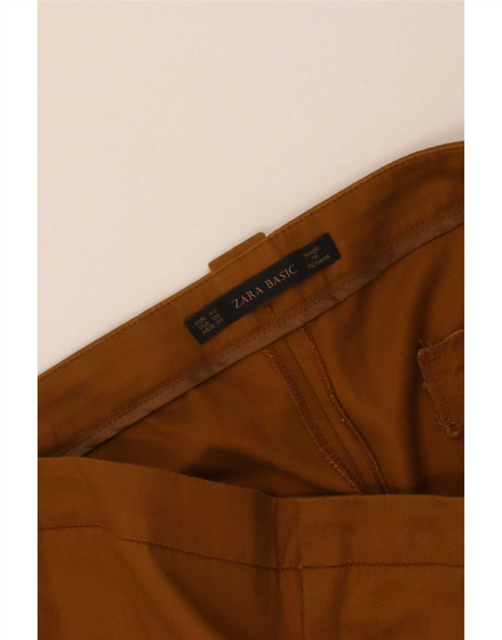 Zara Calça Chino Feminina Slim EU 40 Médio W30 L28 Marrom