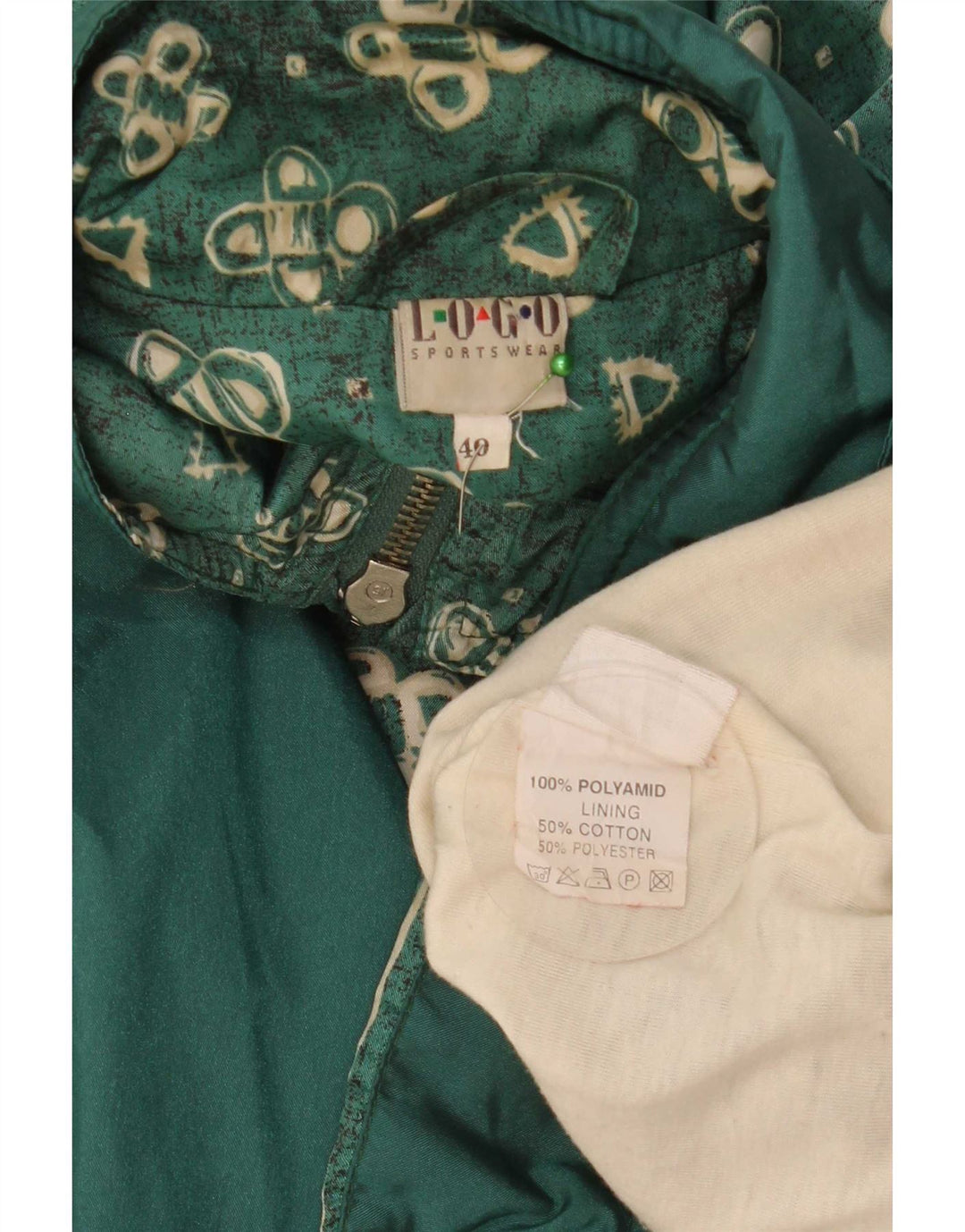 Jaqueta de chuva masculina Logo UK 40 grande poliamida floral verde