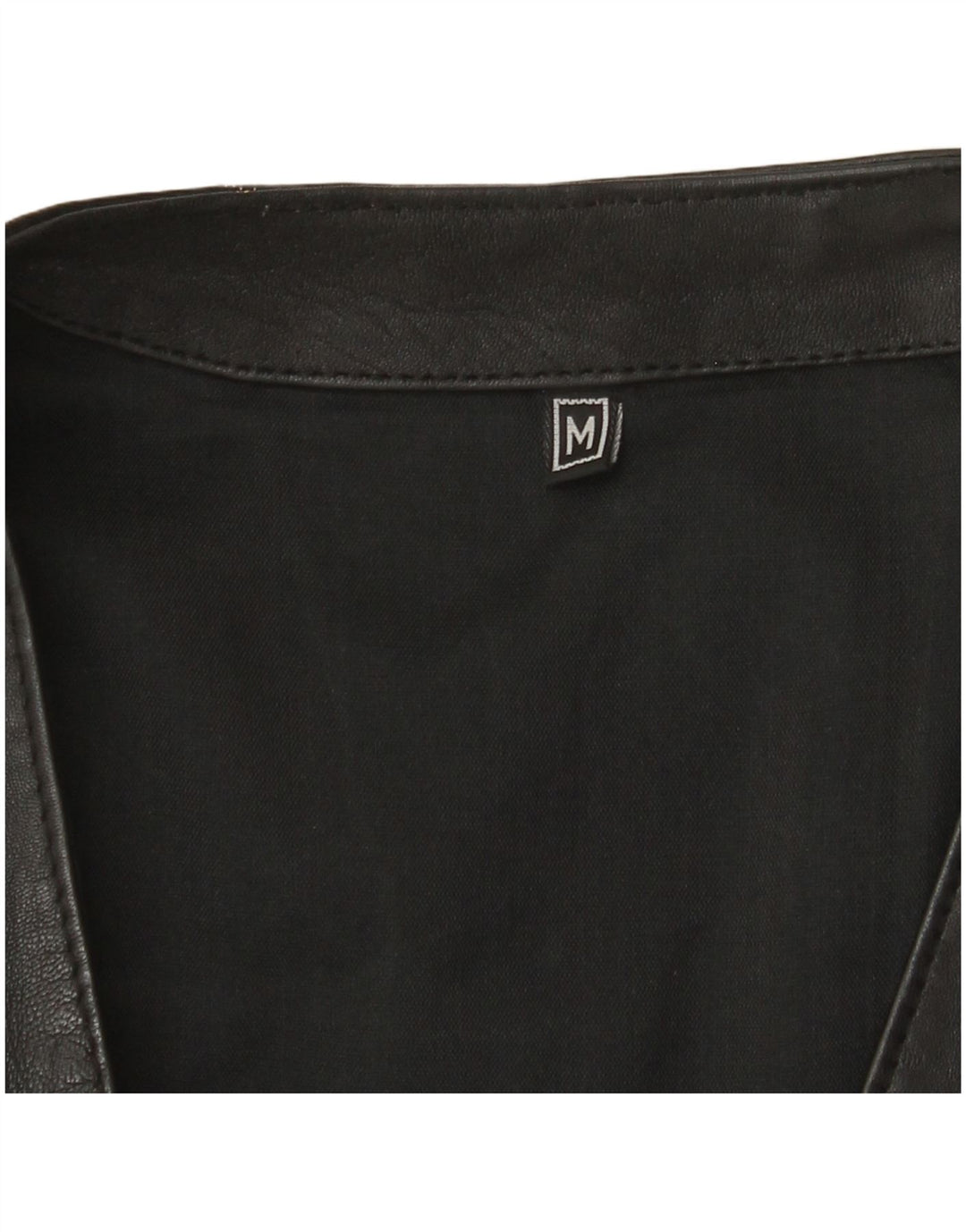 Colete de couro masculino VINTAGE médio preto