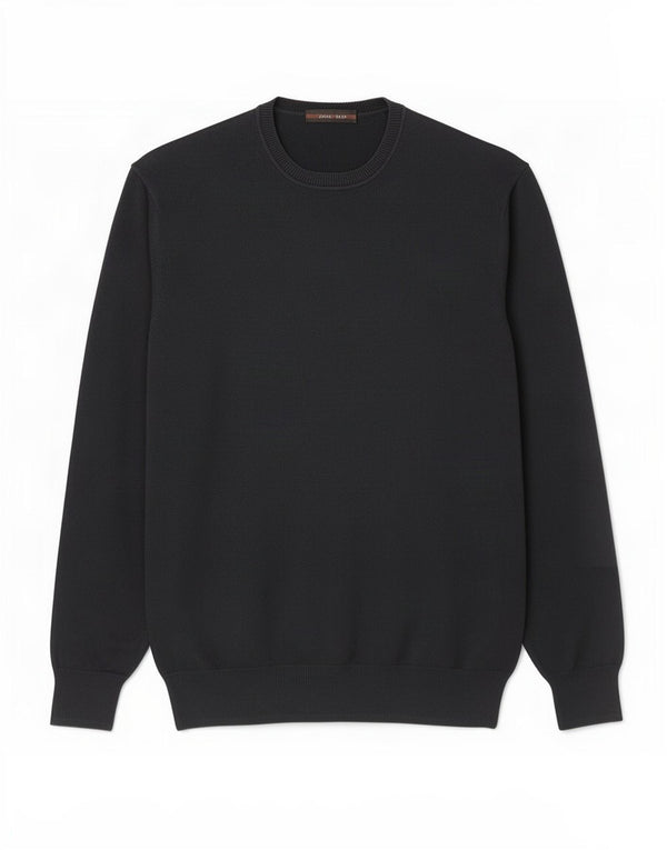 Zara Suéter masculino com gola redonda XL preto