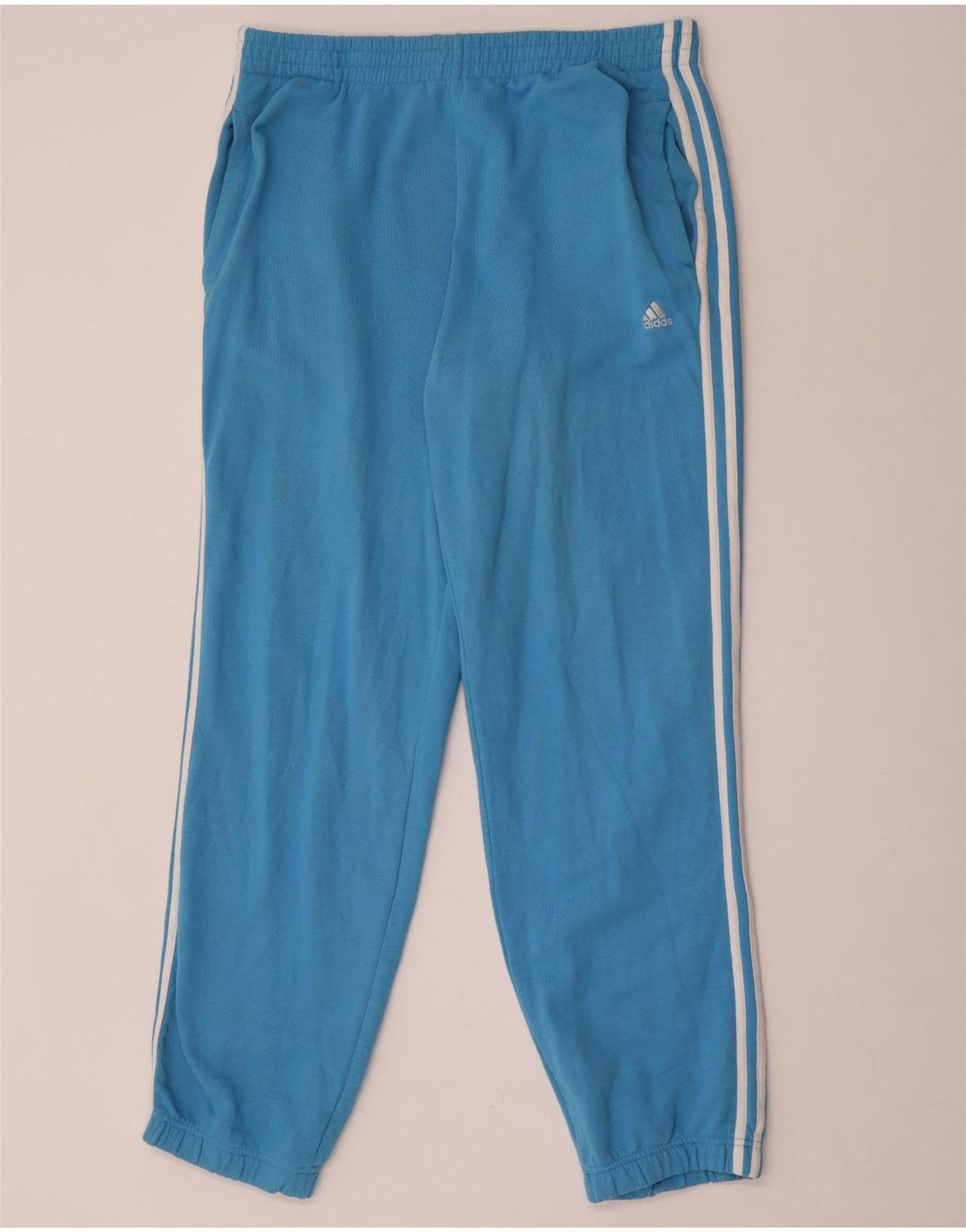 Calça de treino masculina Adidas Joggers grande algodão azul