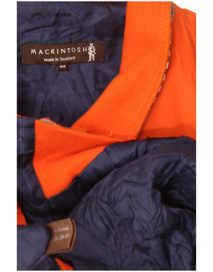 Jaqueta bomber masculina MACKINTOSH UK 44 2XL algodão xadrez laranja